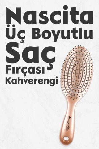 Nascita Üç Boyutlu Oval Saç Fırçası Kahverengi