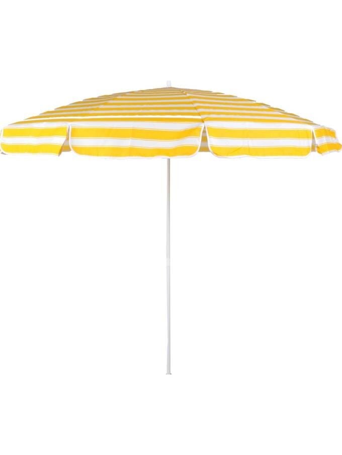 Plaj Şemsiyesi Sarı Beyaz 200cm, 10 telli