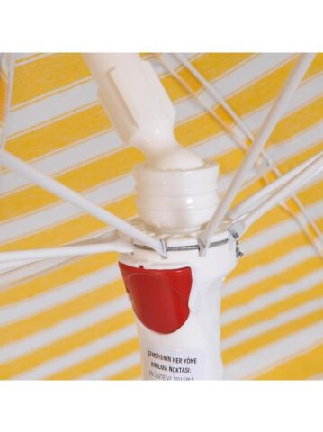 Plaj Şemsiyesi Sarı Beyaz 200cm, 10 telli