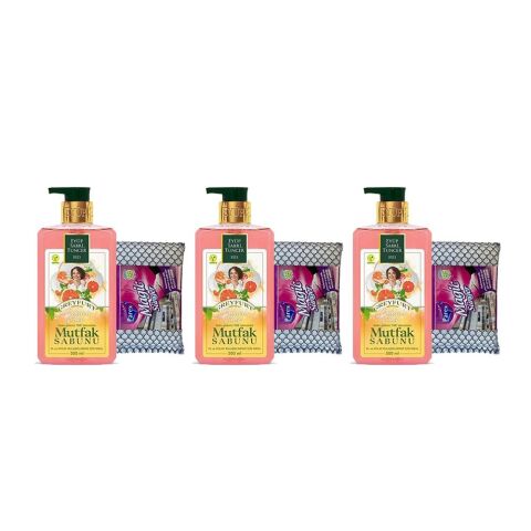 Eyüp Sabri Tuncer Bakımlı Eller Greyfurt Mutfak Sabunu 500 ml + Magic Sünger x 3 Adet