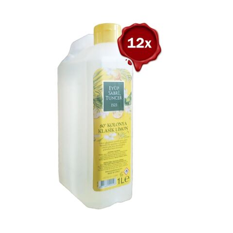 Eyüp Sabri Tuncer Klasik Limon Kolonyası 1 lt (Bidon Tipi) x 12