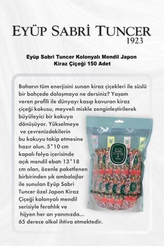 Eyüp Sabri Tuncer Kolonyalı Mendil Japon Kiraz Çiçeği 150 Adet 5 Al 4 Öde ve Rosie Pamuk