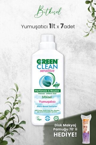 Green Clean Sensitive Kokusuz Yumuşatıcı 1 L x 7 Adet ve Hediyeli
