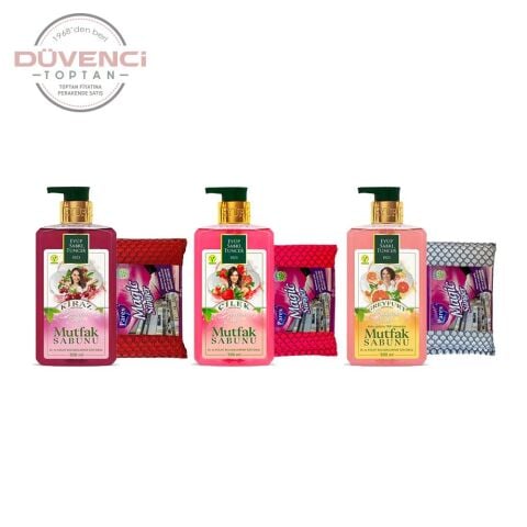 Eyüp Sabri Tuncer Mutfak Sabunu Kiraz, Çilek, Greyfurt 500 ml + Magic Sünger