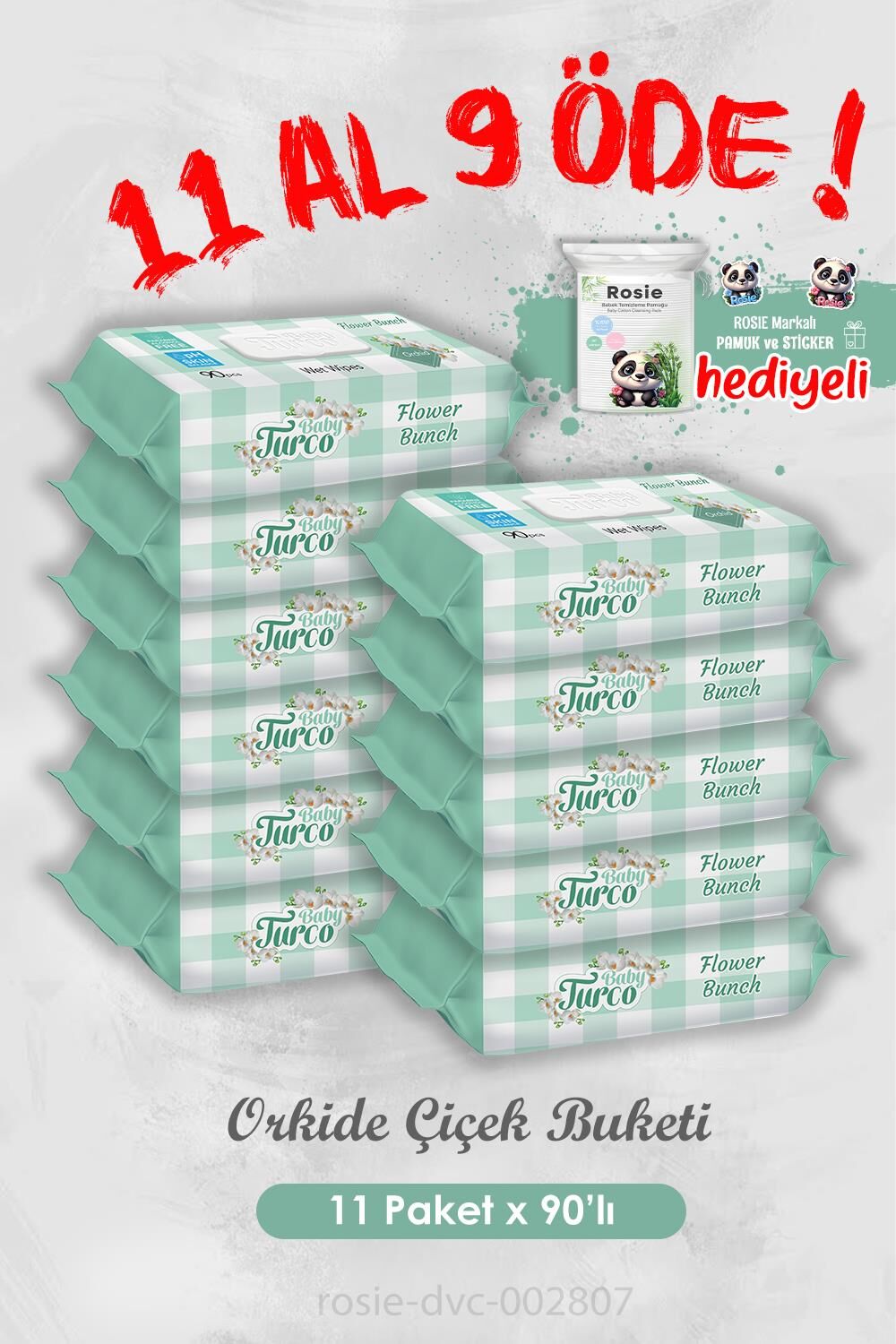 11 Al 9 Öde Islak Havlu Orkide Çiçek Buketi 90'lı ve Rosie