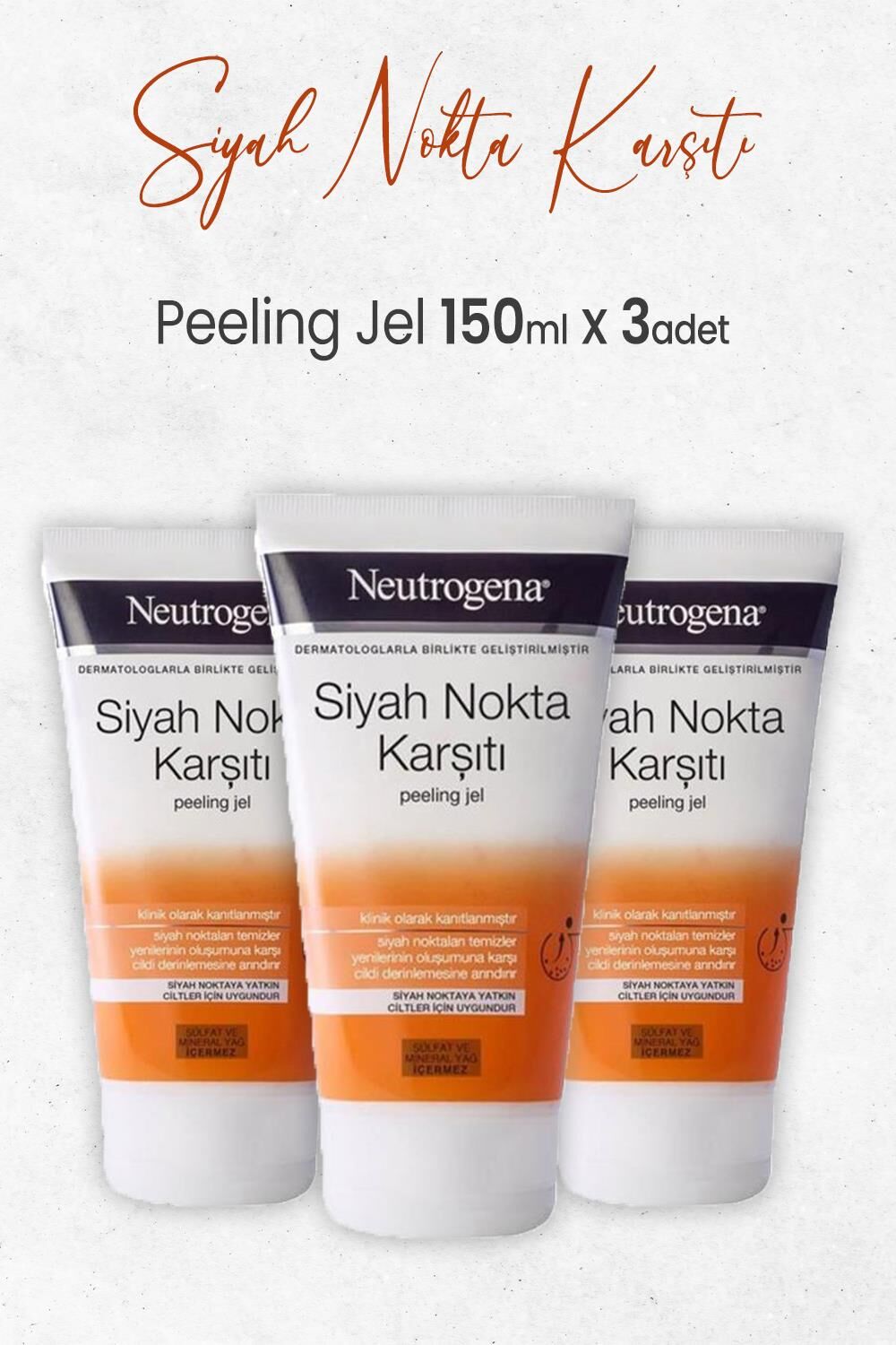 Neutrogena Siyah Nokta Karşıtı Peeling 150 ml x 3 Adet