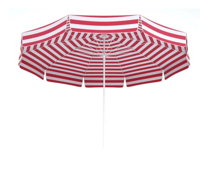 Kırmızı Beyaz Plaj Şemsiyesi 180cm, 8 Telli