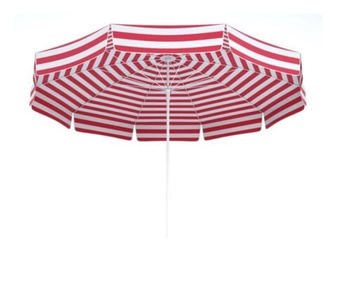 Kırmızı Beyaz Plaj Şemsiyesi 180cm, 8 Telli