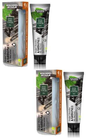 Eyüp Sabri Tuncer Doğal Aktif Bambu Karbonlu Diş Macunu 75 ml + Diş Fırçası Hediyeli X 2 Adet