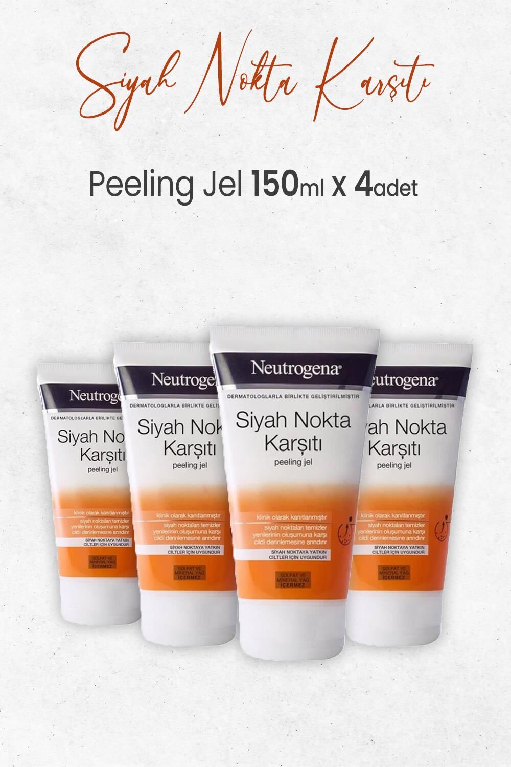 Neutrogena Siyah Nokta Karşıtı Peeling 150 ml x 4 Adet