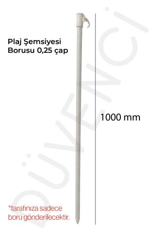 Plaj Şemsiyesi Uyumlu Çelik Boru 0,25 x 1000 mm