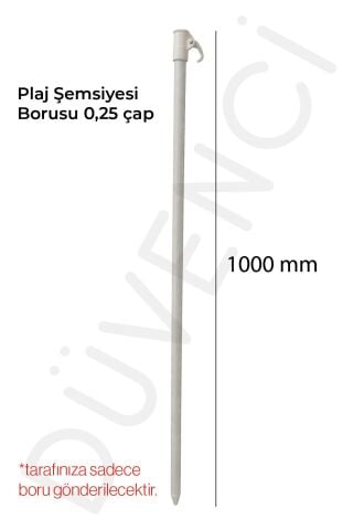 Plaj Şemsiyesi Uyumlu Çelik Boru 0,25 x 1000 mm