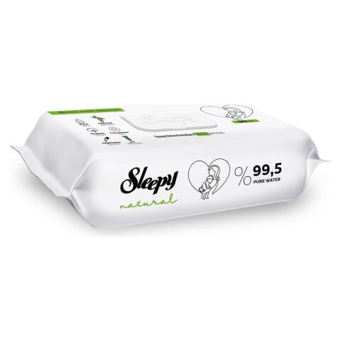 Sleepy Islak Havlu Mendil 90 Yaprak Natural Yenidoğan 2 Li Set 180 Yaprak Plastik Kapaklı