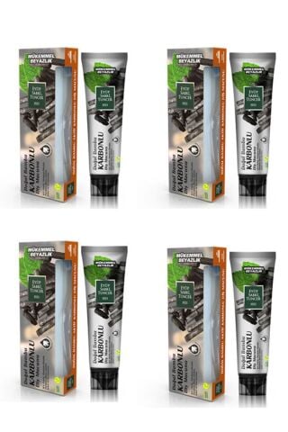 Eyüp Sabri Tuncer Doğal Aktif Bambu Karbonlu Diş Macunu 75 ml + Diş Fırçası Hediyeli X 4 Adet