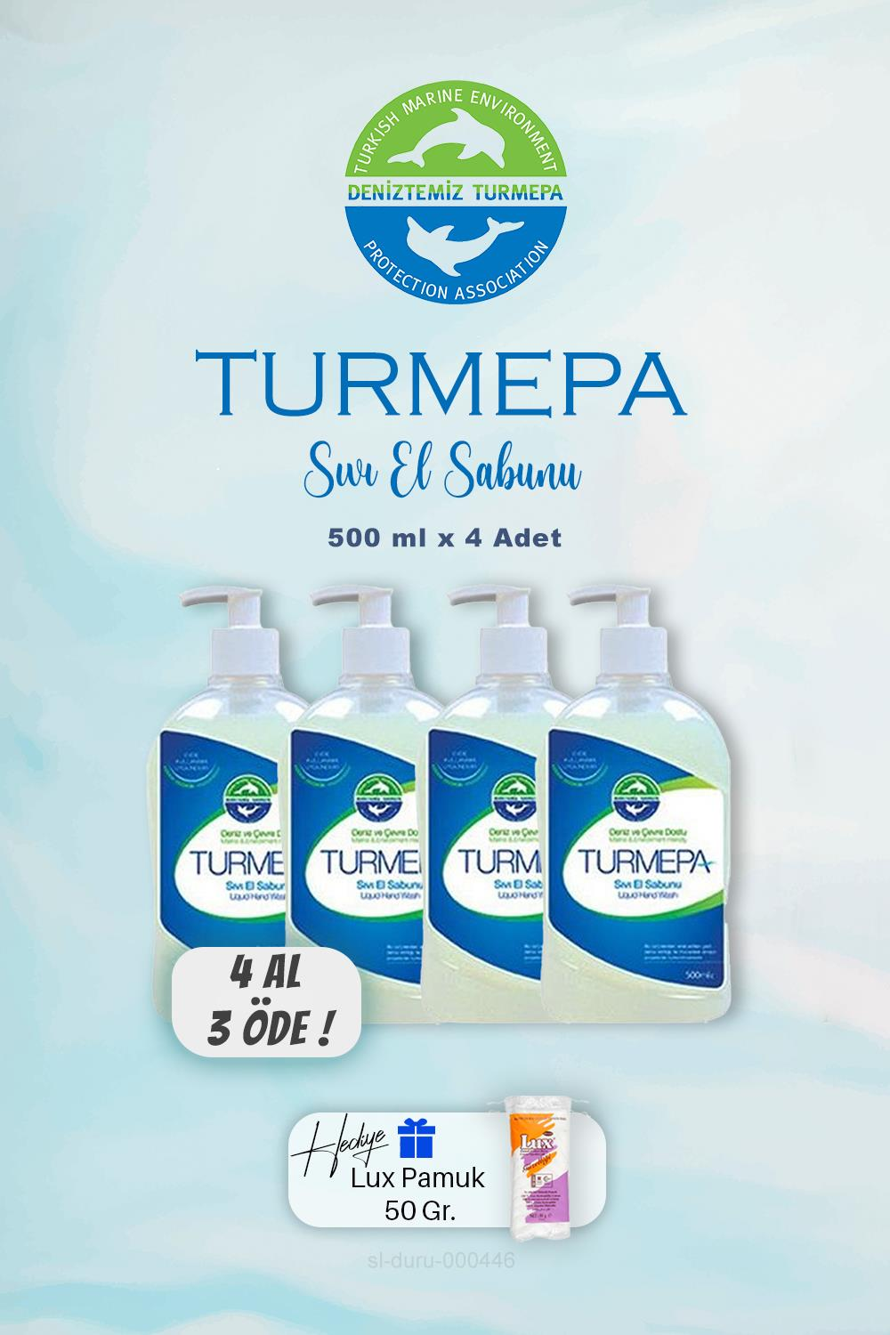 Turmepa Sıvı Sabun 500 ml 4 AL 3 ÖDE ve Lux 50 gr Pamuk