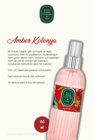 Eyüp Sabri Tuncer Amber Kolonyası 150 ml 3 Adet ve %100 Pamuk ROSIE 60'lı