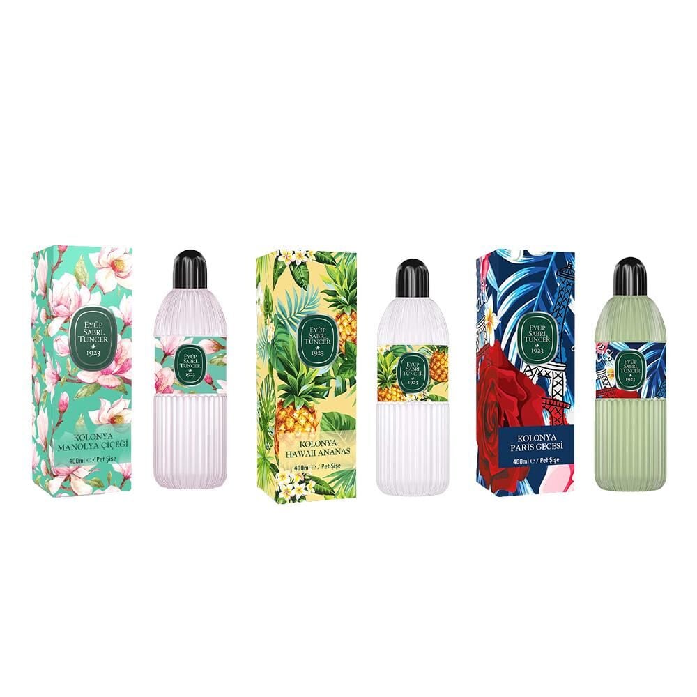 Eyüp Sabri Tuncer Kolonya Manolya Çiçeği, Hawaii Ananas ve Paris Gecesi Pet Şişe 400 ML