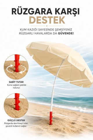 Şemsiye Kazığı, Demir Şemsiye Sabitleme Kazığı (1 Adet)