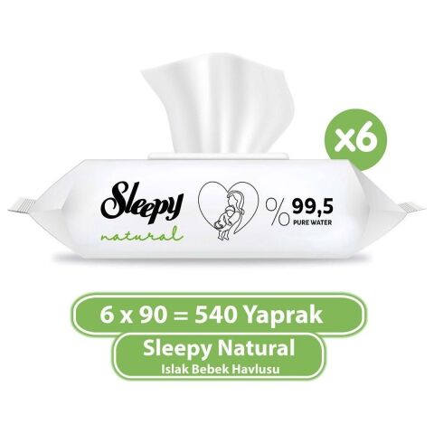 Sleepy Natural Islak Bebek Havlusu 6X90 (540 Yaprak)