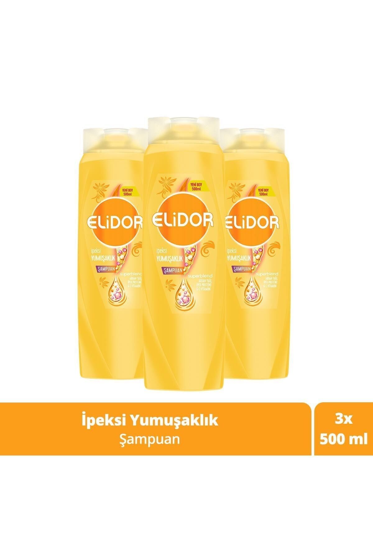 Elidor Superblend Saç Bakım Şampuanı İpeksi Yumuşaklık 500 ML x 3