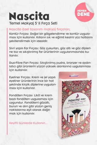 Nascita Temel Makyaj 5' li Fırça Seti