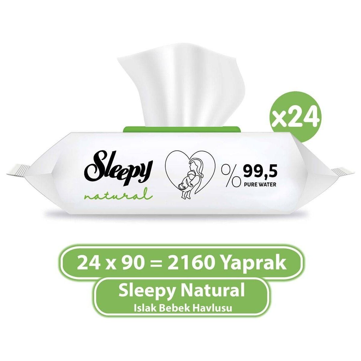 Sleepy Natural Islak Bebek Havlusu 24 x 90 Yaprak (2160 Yaprak)