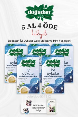 Doğadan İyi Uykular Çayı Melisa ve Hint Fesleğeni 5 Al 4 Öde ve Rosie Pamuk