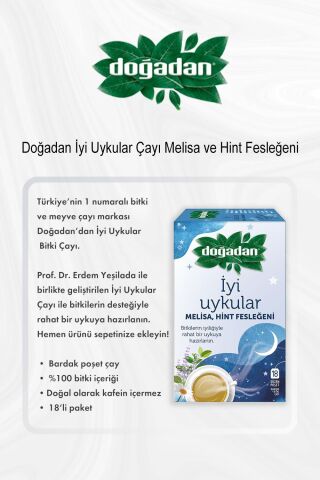 Doğadan İyi Uykular Çayı Melisa ve Hint Fesleğeni 5 Al 4 Öde ve Rosie Pamuk