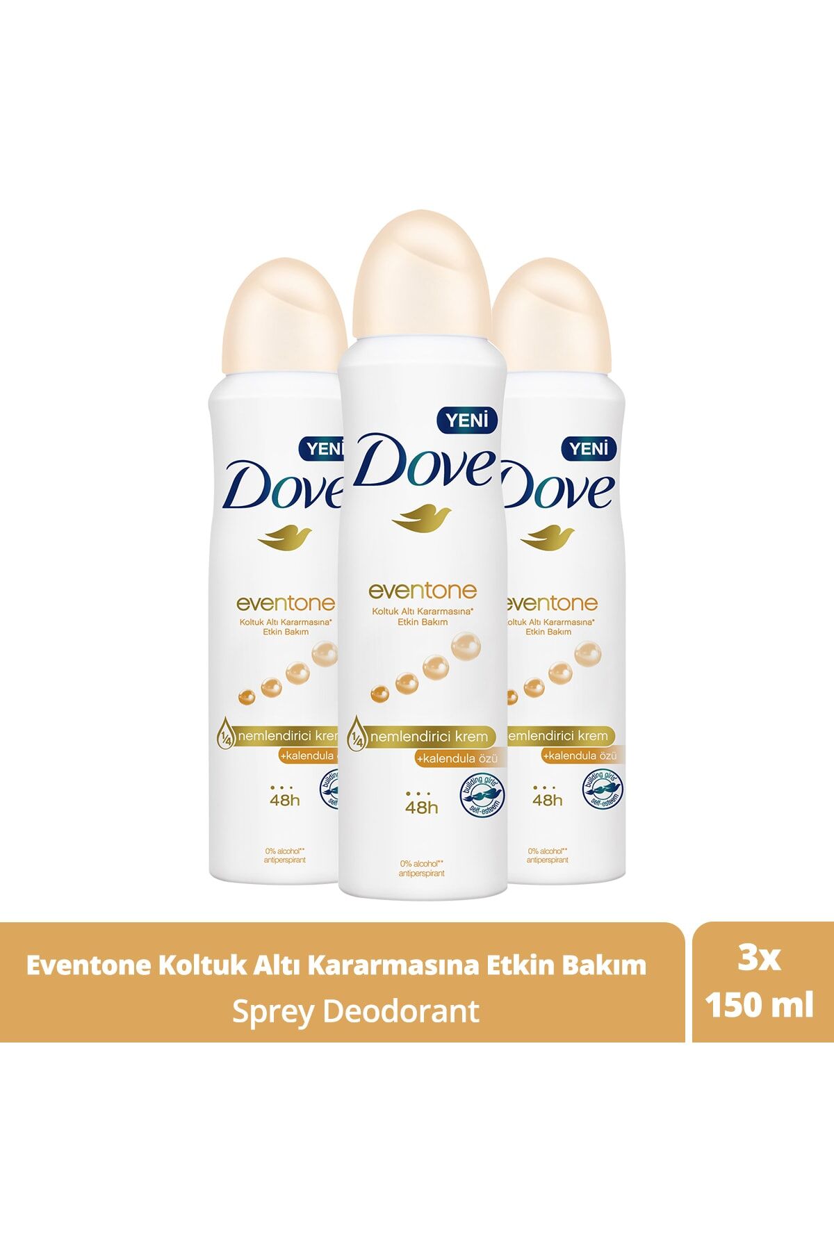 Dove Eventone Kadın Sprey Deodorant Kalendula Özü 150 ml x 3