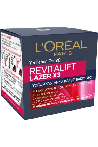 Loreal Paris Revitalift Lazer X3 Yoğun Yaşlanma Karşıtı Gündüz Bakım Kremi Gece Bakım Kremi 50 ml
