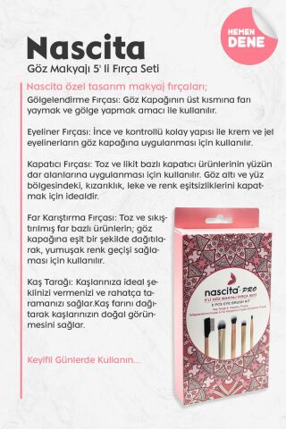 Nascita Göz Makyaj 5' li Fırça Seti