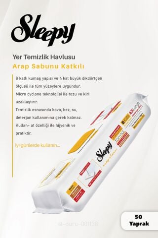50'li Sleepy Arap Sabun Mopa Uyumlu ve 100'lü Çamaşır Sulu Easy Clean ve ROSIE