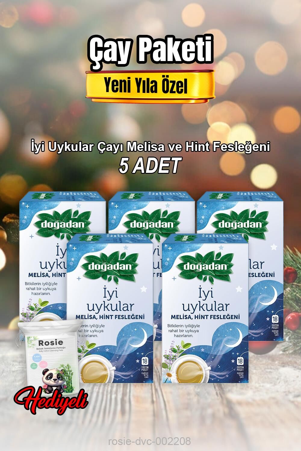 Doğadan İyi Uykular Melisa, Hint Fesleğeni 18'li X 5 ve Rosıe Pamuk