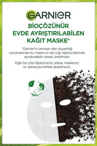 Garnier Kağıt Yüz Maskesi Siyah Saf Kömür 28 gr x 3 Adet