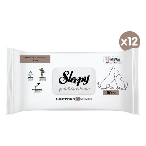 Sleepy Petcare Evcil Hayvan Islak Havlusu 12X60 Yaprak