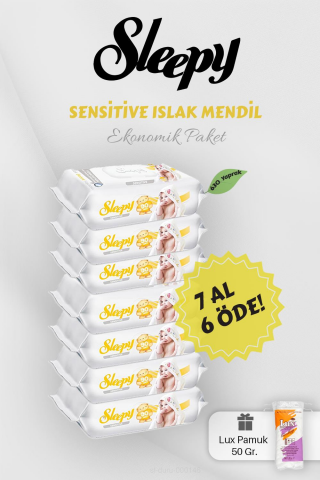 Sensitive 90' lı Islak Mendil 7 AL 6 Öde Hediyeli