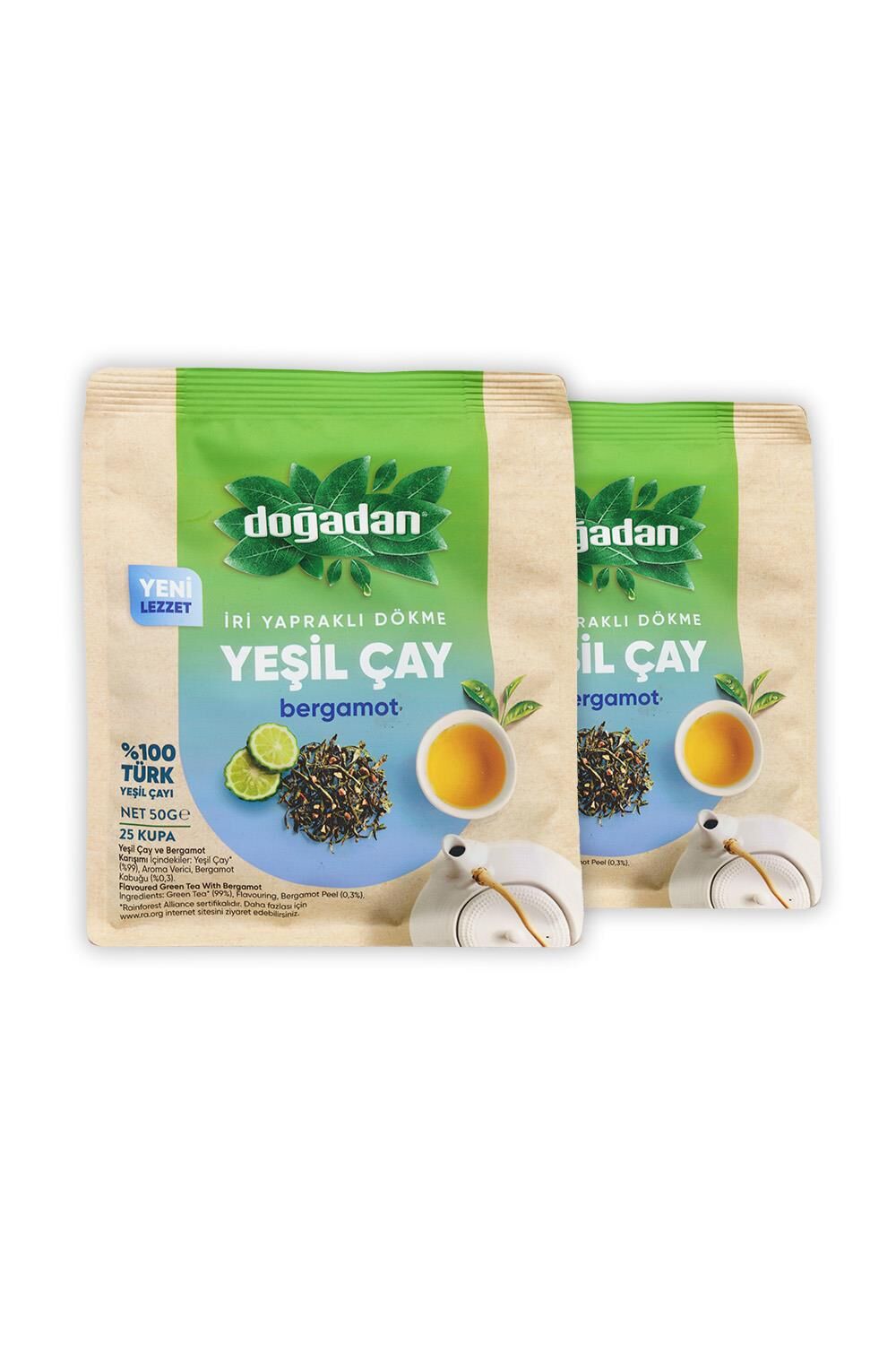 Doğadan Dökme Yeşil Çay Bergamot 50 gr x 2 Adet