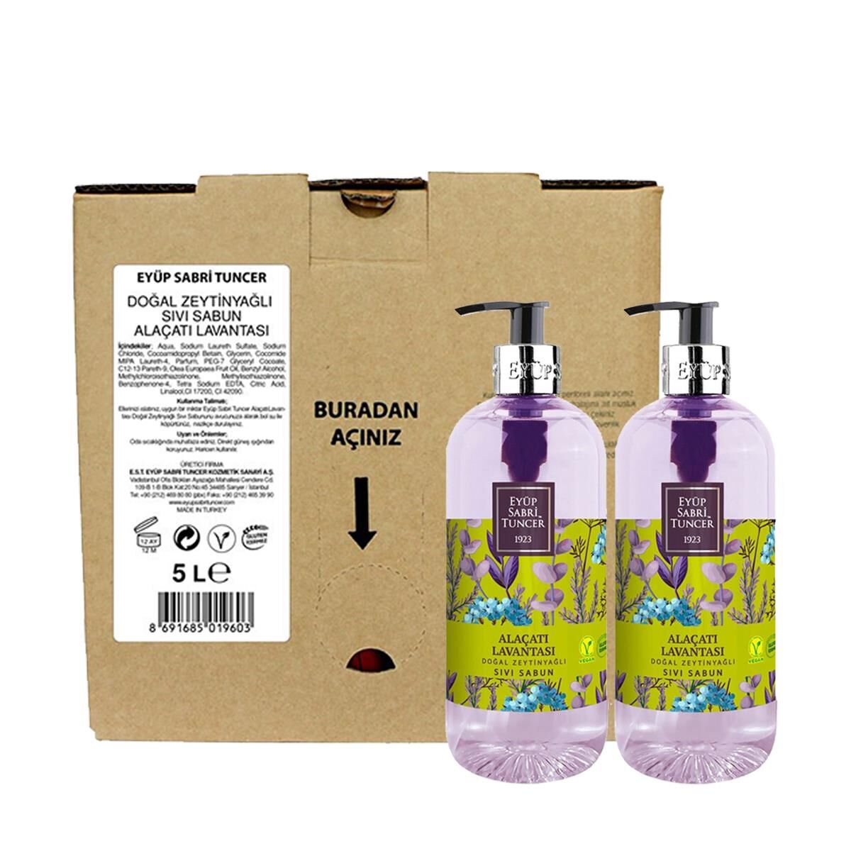 Eyüp Sabri Tuncer Zeytinyağlı Alaçatı Lavantası Sıvı Sabun Seti 6 Lt