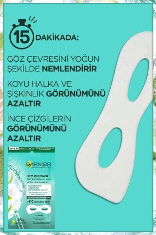 Garnier Kağıt Göz Maskesi Nem Bombası Hindistan Cevizi 6 gr x 3 Adet