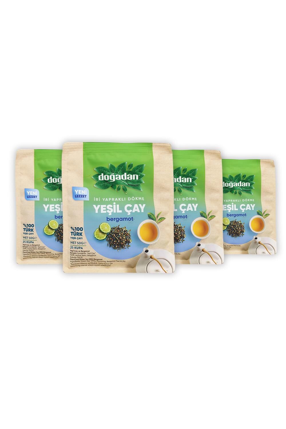 Doğadan Dökme Yeşil Çay Bergamot 50 gr x 4 Adet