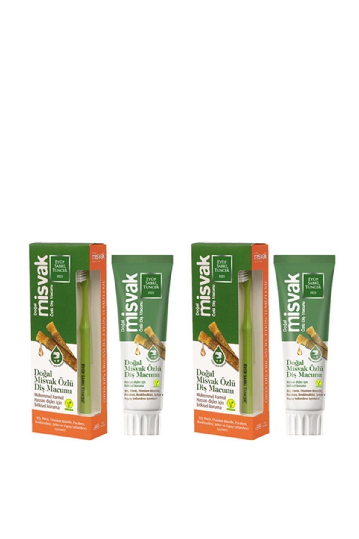 Eyüp Sabri Tuncer Doğal Misvak Özlü Diş Macunu 75 ml + Diş Fırçası Hediyeli x 2