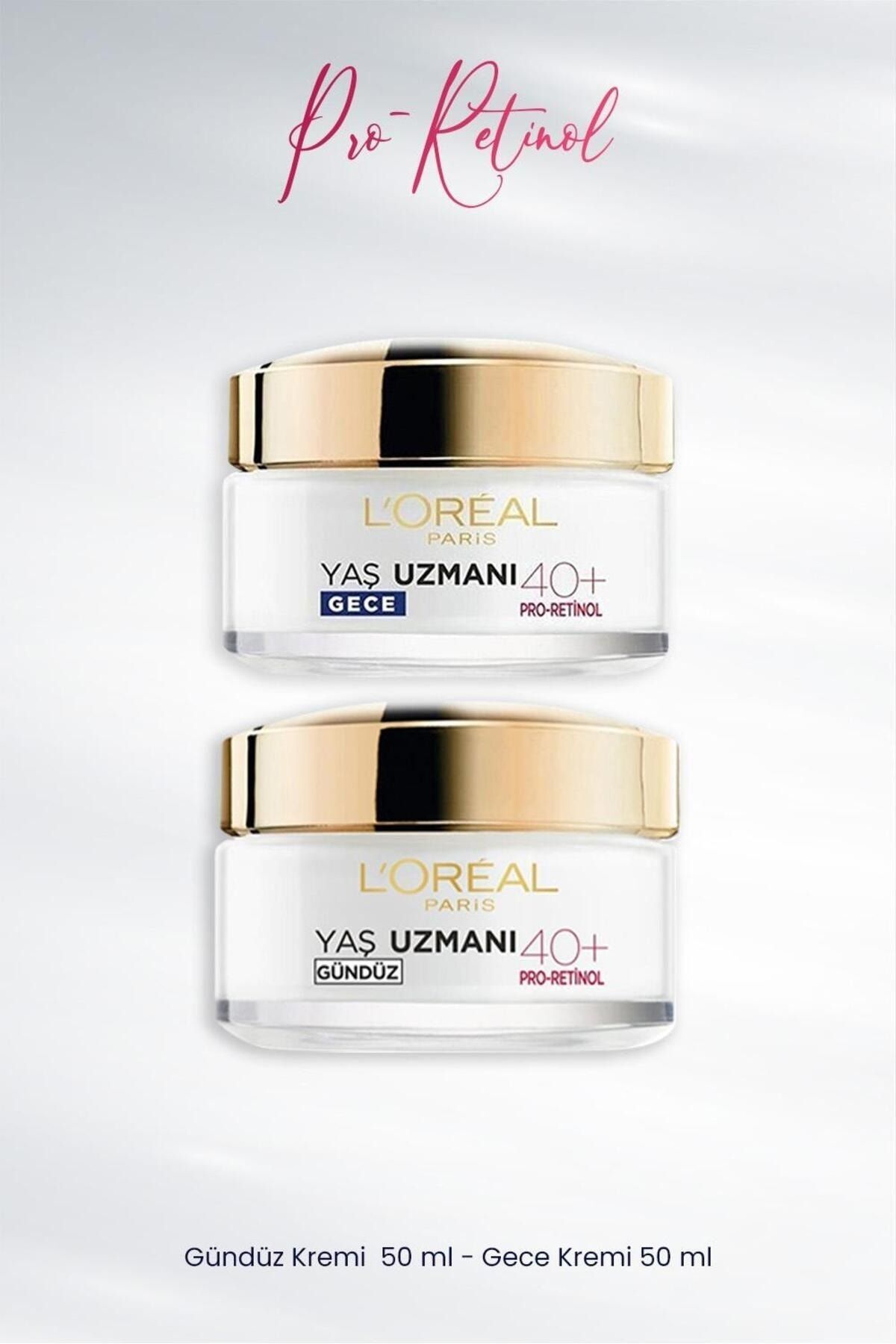 Loreal Paris Yaş Uzmanı Kırışıklık Karşıtı Gece,Gündüz Kremi 40+ Pro-Retinol 50 ml