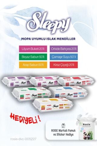 Sleepy (210 yaprak) Mop Tanışma Paketi ve ROSIE