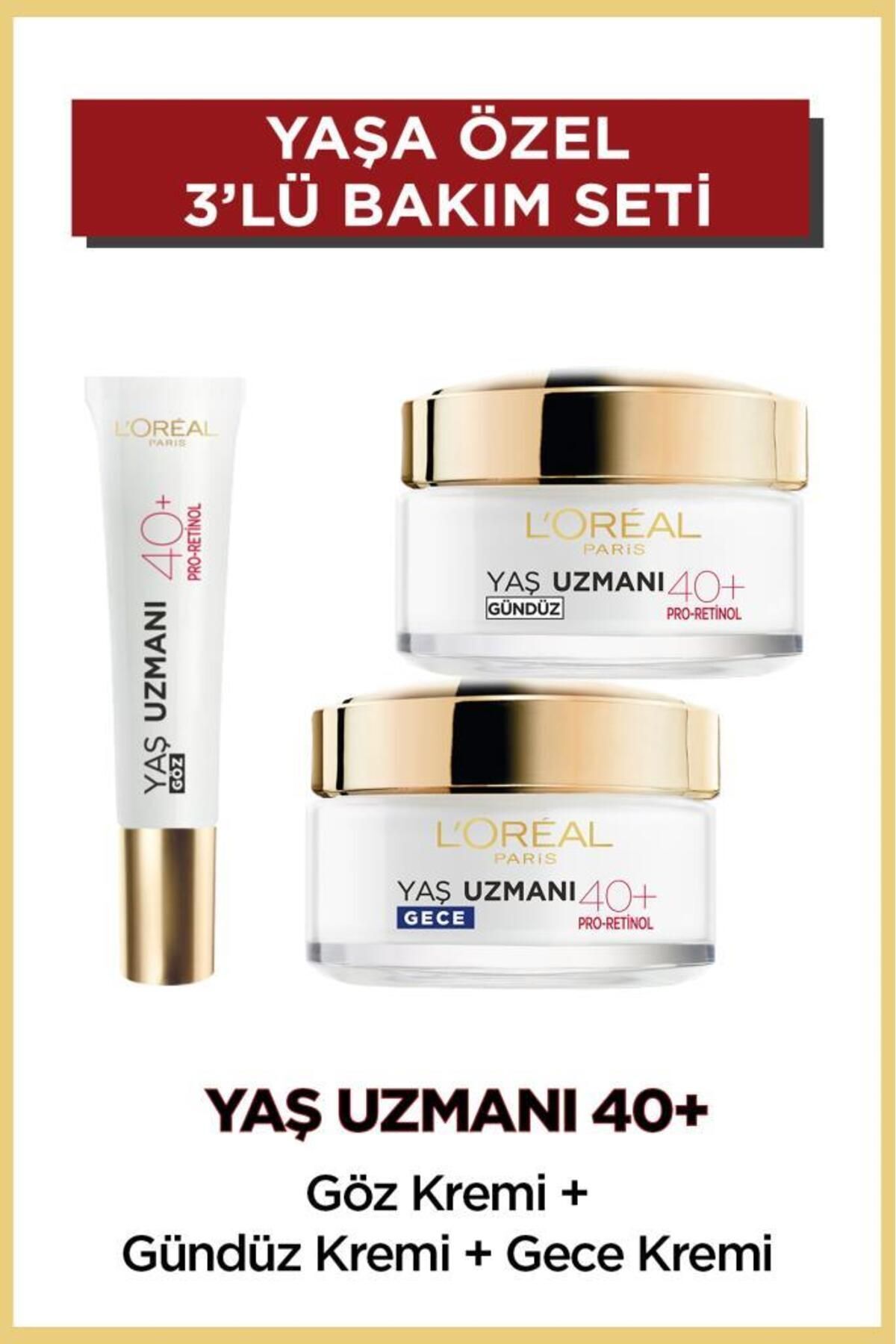 L'Oreal Paris Yaş Uzmanı 40+ Kırışıklık Karşıtı Sıkılaştırıcı Gündüz&Gece Kremi&Aydınlatıcı Göz Kremi