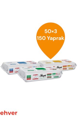 Sleepy 3'Lü Easy Clean Mopa Uyumlu Karma Yer Temizlik Havlusu (150 Yaprak)
