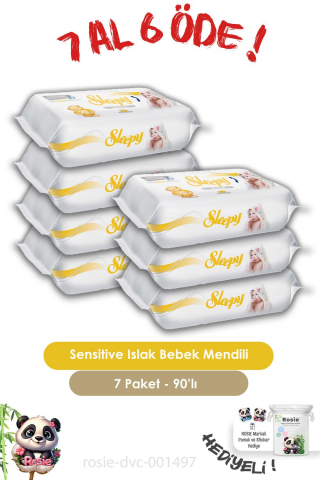 Sleepy 7 AL 6 ÖDE  Sensitive Islak Mendil 90'lı ve ROSIE