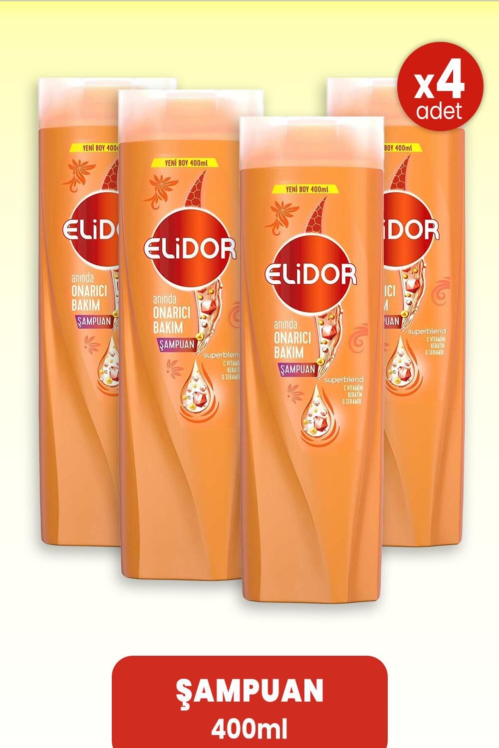 Elidor Superblend Şampuan Anında Onarıcı Bakım 400 ml x 4 Adet