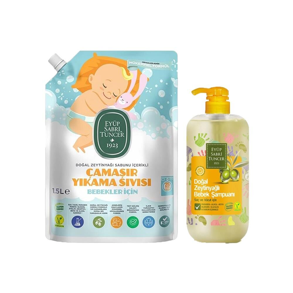 Eyüp Sabri Tuncer Bebek Çamaşır Deterjanı 1500 ml ve Bebek Şampuanı 600 ml