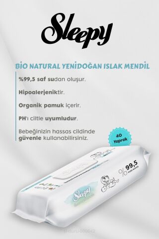 Sleepy 40'lı Bio Natural Yenidoğan 36 AL 33 Öde Islak Havlu, Hediyeli