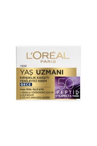 L'Oreal Paris Kırışıklık Karşıtı Yenileyici Gündüz ve Gece Yaş Uzmanı 50+ Kremi 2'li Fırsat Set